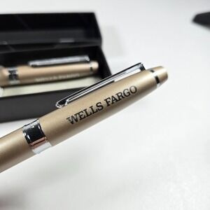 VERY NICE Cutter & Buck Pen Set of 2 Wells Fargo Bank Advertising Corporate Gift